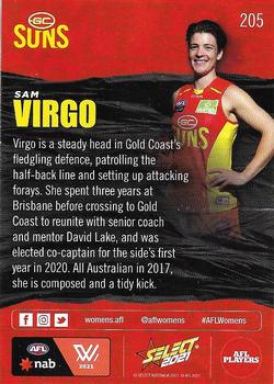 2021 Select AFL Footy Stars #205 Sam Virgo Back